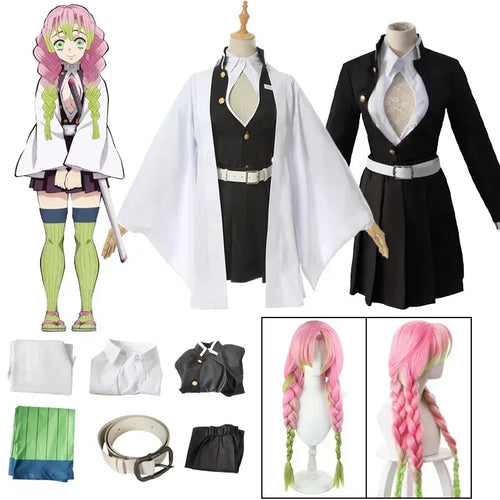 Kanroji Mitsuri Cosplay Costume – Demon Slayer Kimono Set