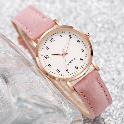 Women's Quartz Watch Leather Band Casual Arabic Dial