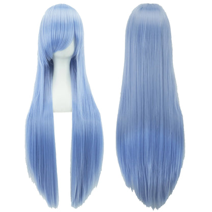 80cm Long Synthetic Cosplay Wig – Straight Hair, 36 Colors