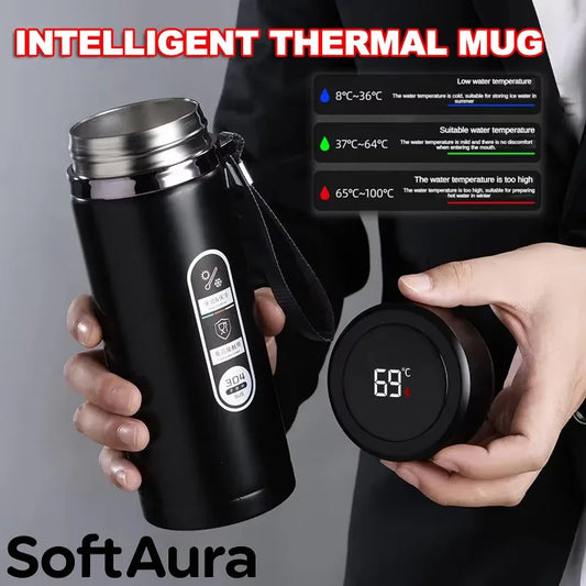 Stainless Steel Thermos Bottle with LED Temperature Display | 500ml & 1L