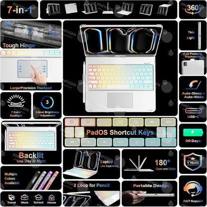 360 Magic Keyboard Case for iPad Pro, Air, and iPad 7th–11th Gen