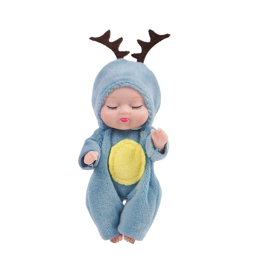 Mini Sleeping Baby Doll in Animal Costume – Cute Reborn Toy