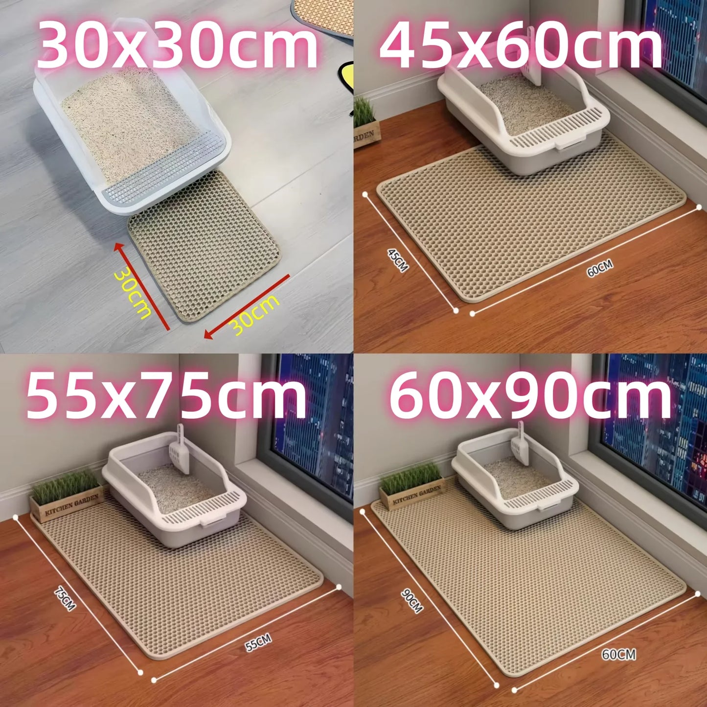 Cat Litter Mat Double Layer Waterproof & Non-Slip EVA Pad