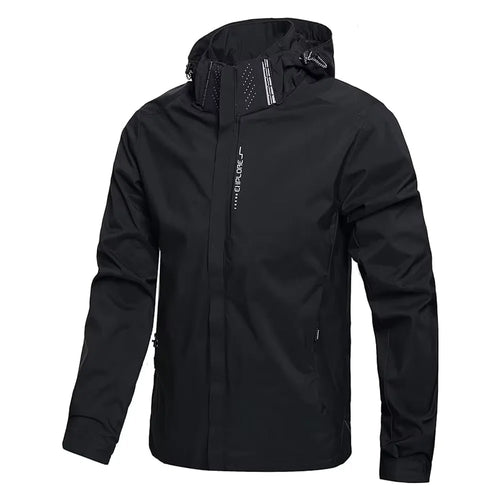 Men's Waterproof Hooded Rain Jacket – Lightweight Windproof Outdoor Raincoat