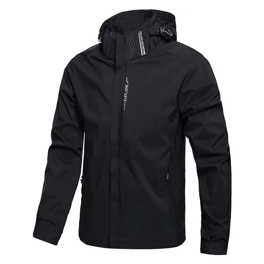 Men's Waterproof Hooded Rain Jacket – Lightweight Windproof Outdoor Raincoat