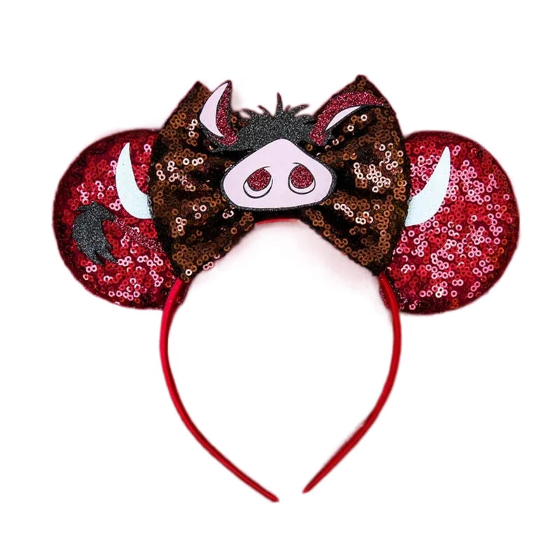 Mouse Ears Headband with Sequins & Bow – Kids & Adults