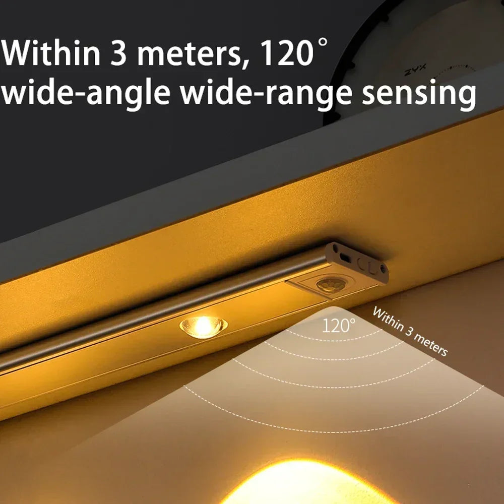 Motion Sensor LED Cabinet Light Wireless USB Rechargeable Under Cabinet Night Light