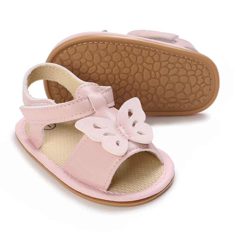 Baby Girl Pink Bow Sandals – Soft Sole Anti-Slip (0-18 Months)
