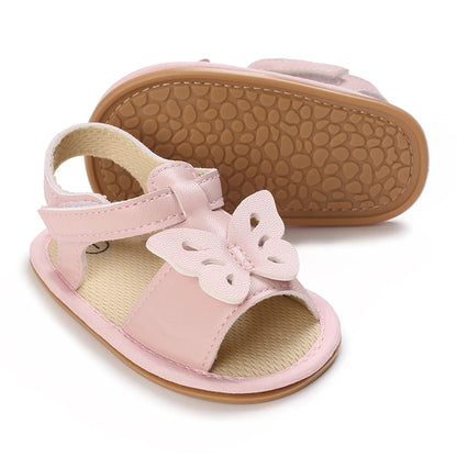 Baby Girl Pink Bow Sandals – Soft Sole Anti-Slip (0-18 Months)