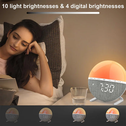 Sunrise Alarm Clock Wake Up Light with RGB Colors & Natural Sounds