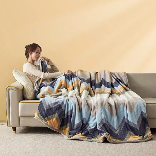 Soft Flannel Throw Blanket – Thick Cozy Fleece for Bed & Sofa