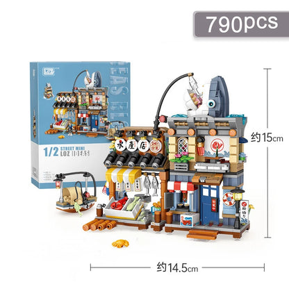 Street View Cafe Building Blocks Set – Cute Bear Coffee Shop Model