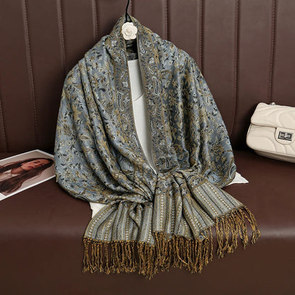 Paisley Print Cashmere Pashmina Shawl for Women – Warm Winter Wrap