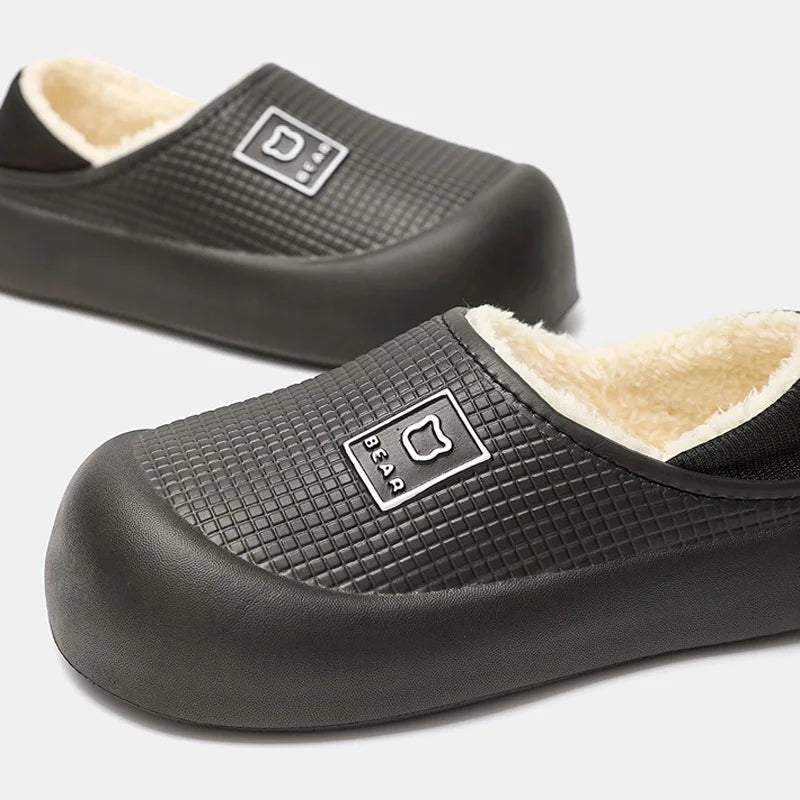Waterproof Plush Slippers – Non-Slip Indoor & Outdoor, Men & Women