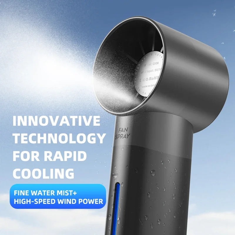 Handheld Misting Fan Portable Mini Spray Fan USB Rechargeable