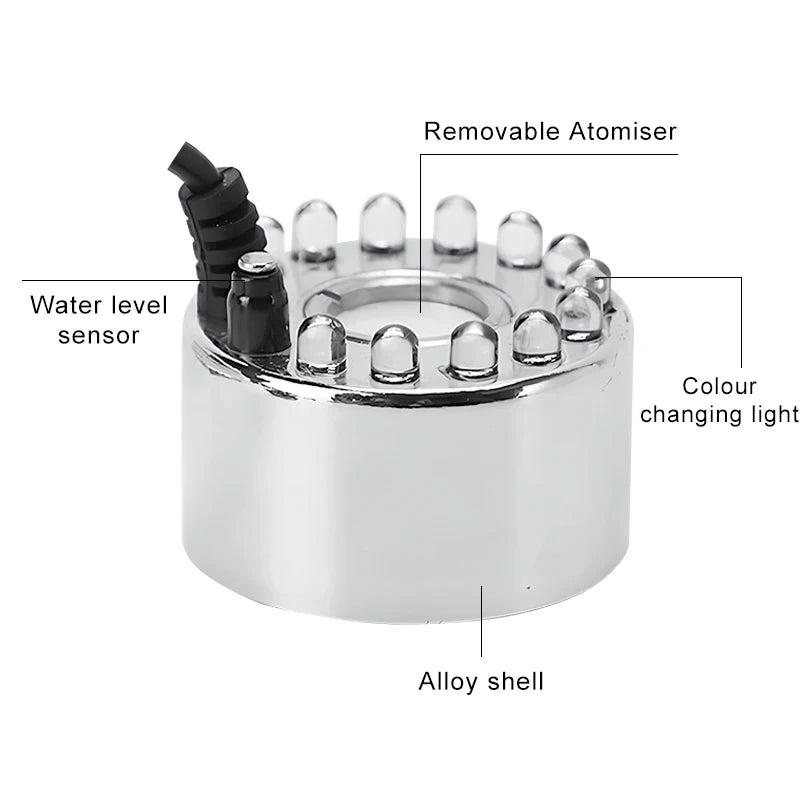 Mini LED Fog Machine Mist Maker with Pond Fogger & AC Adapter