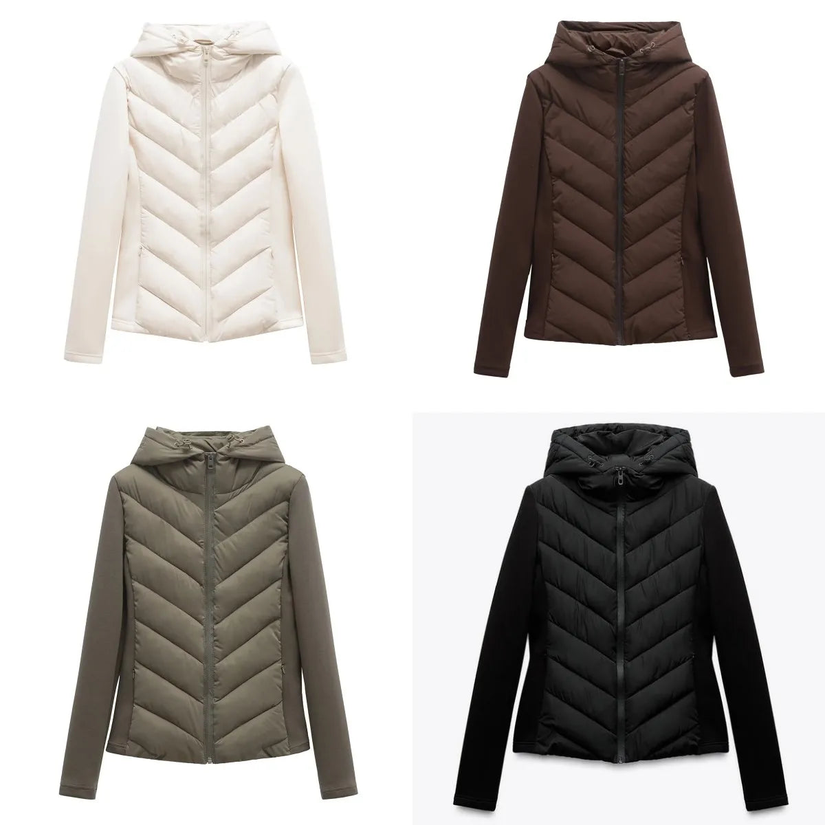 Women's Hooded Patchwork Cotton Jacket – Long Sleeve Sport Coat