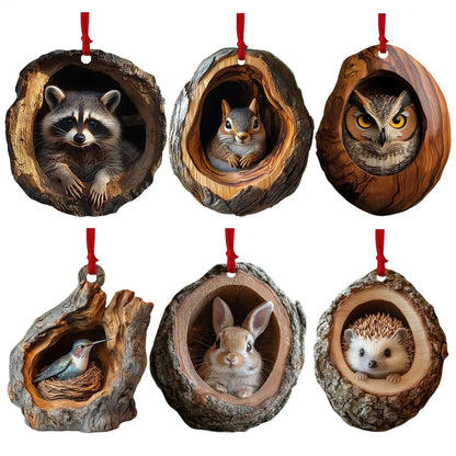 Christmas Animal Acrylic Ornament – Cute Tree Hanging Pendant