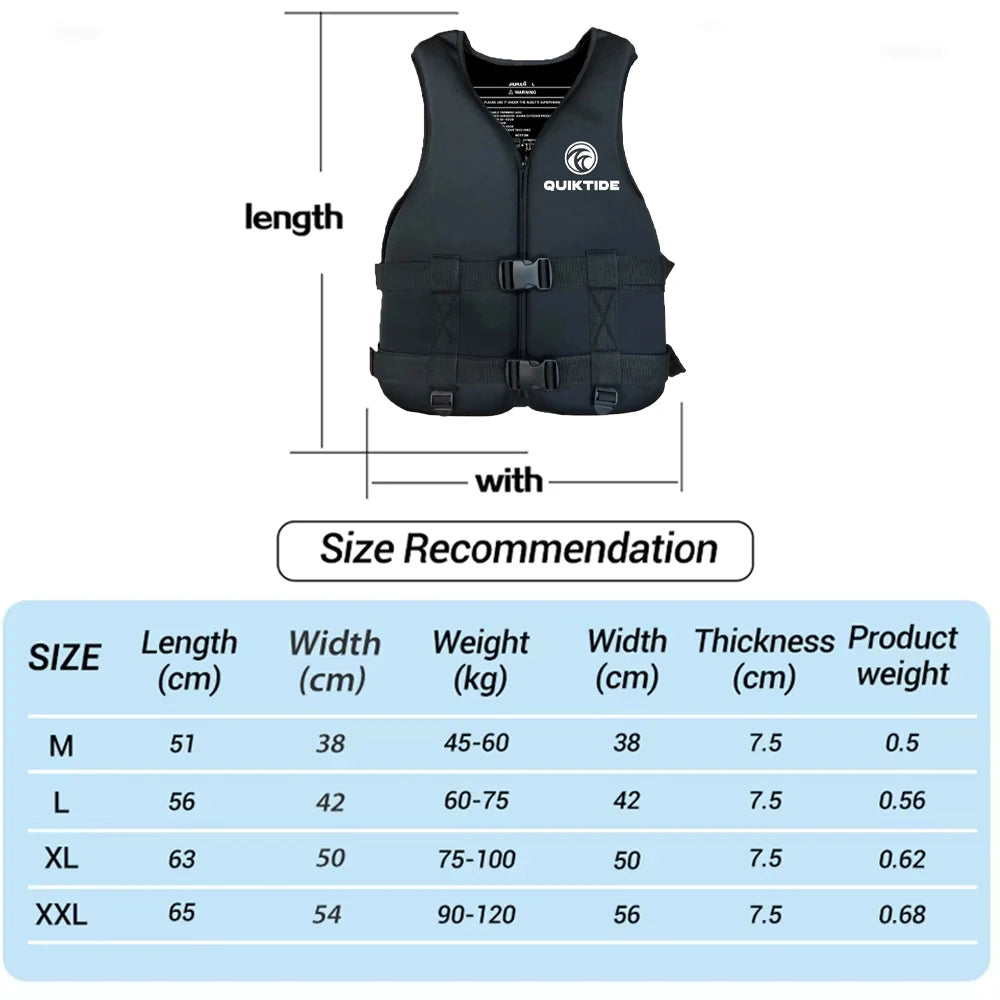 Neoprene Life Jacket for Adults and Kids Water Sports