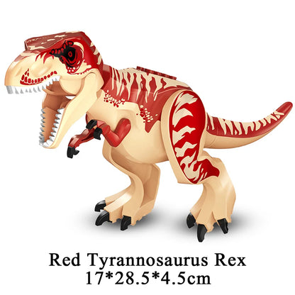 Jurassic Dinosaur Building Blocks Figures – T-Rex Raptor Triceratops MOC Models