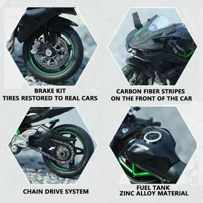 1:18 Ninja H2R Diecast Motorcycle Model with Working Suspension