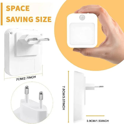 Motion Sensor Night Light Plug-In LED Lamp with Adjustable Brightness