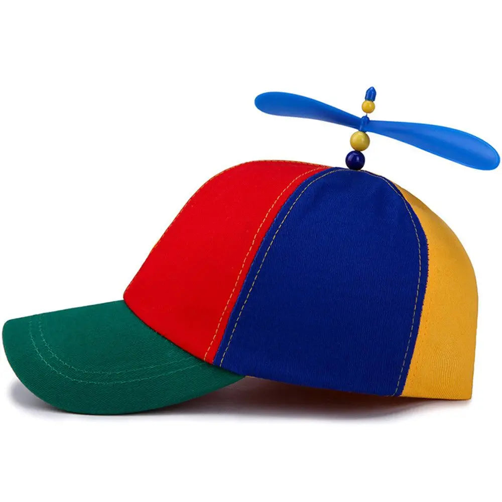 Propeller Baseball Cap – Rainbow Colorblock Hat for Kids & Adults