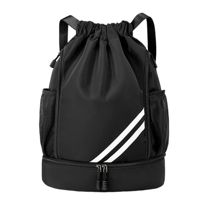 Sports Gym Drawstring Backpack with Shoe Compartment for Men & Women