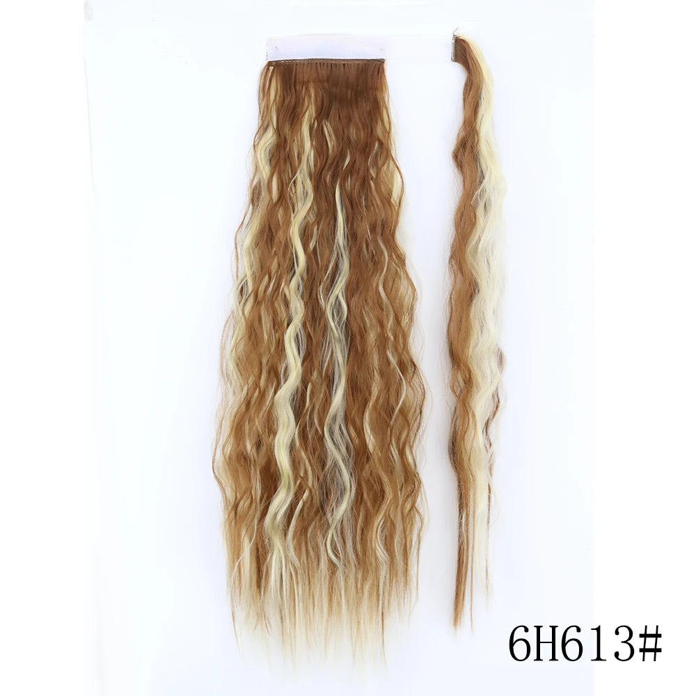 Wrap Around Ponytail Extension Synthetic Straight Hair 22-34 Inch