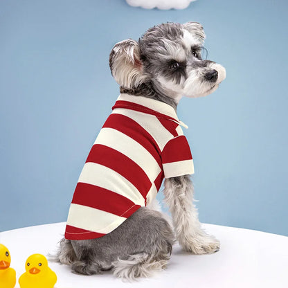 Dog Polo Shirt – Striped Summer T-Shirt for Small & Large Dogs