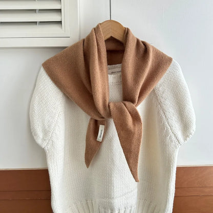 100% Wool Triangle Scarf for Women – Warm Knit Shawl & Pashmina Wrap
