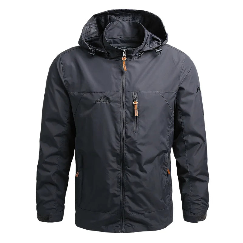 Men's Waterproof Tactical Windbreaker Jacket – Hooded Outdoor Coat
