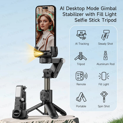 AI Gimbal Q19 Desktop 360° Auto Face Tracking Stabilizer