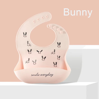 Silicone Baby Bib with Food Catcher – Waterproof & Soft