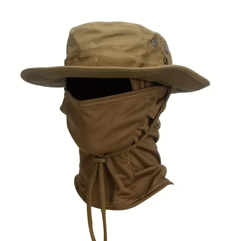 Boonie Hat with Face Cover – Wide Brim Tactical Sun Hat