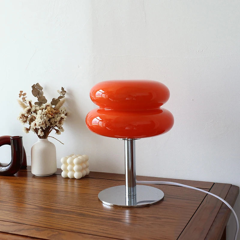 Macaron Glass Table Lamp with USB & Trichromatic Dimming