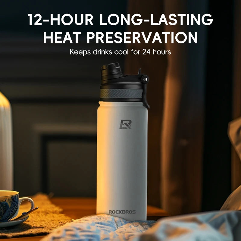 ROCKBROS Insulated Cycling Water Bottle – 18oz to 40oz Vacuum Flask