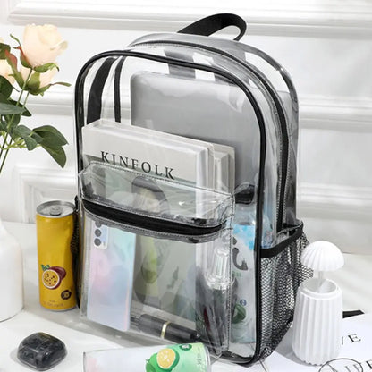 Clear PVC Transparent Backpack – Large Capacity Travel & Sports Bag