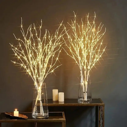 LED Birch Branch Lights – Battery Operated, 20 LEDs, Warm & Cool White
