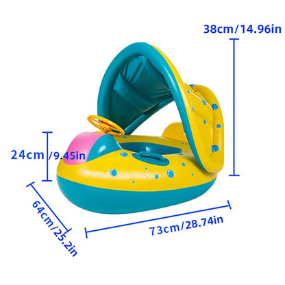Baby Pool Float with Sunshade & Steering Wheel