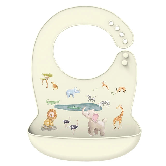 Silicone Baby Bib with Food Catcher – Waterproof & Soft