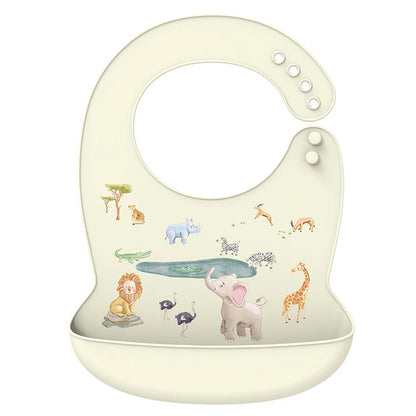 Silicone Baby Bib with Food Catcher – Waterproof & Soft