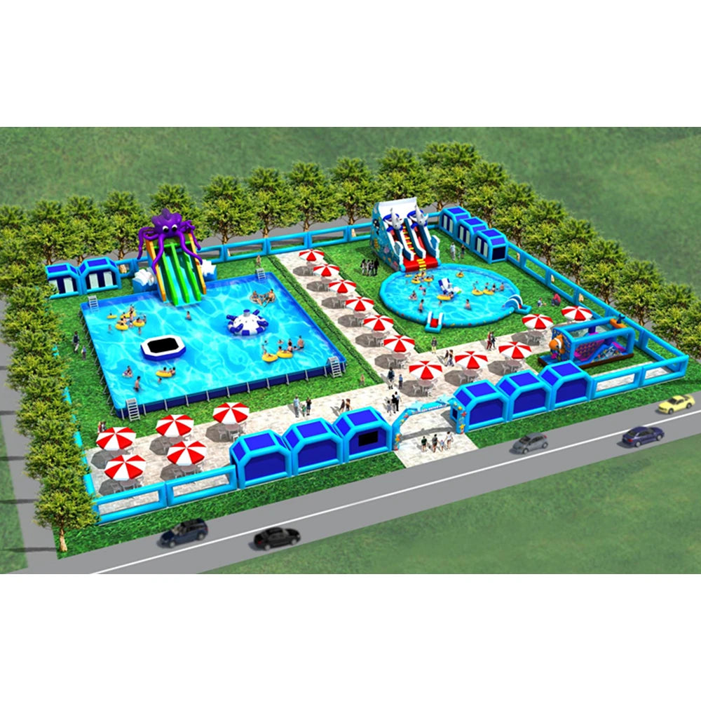 Inflatable Water Park with Pool