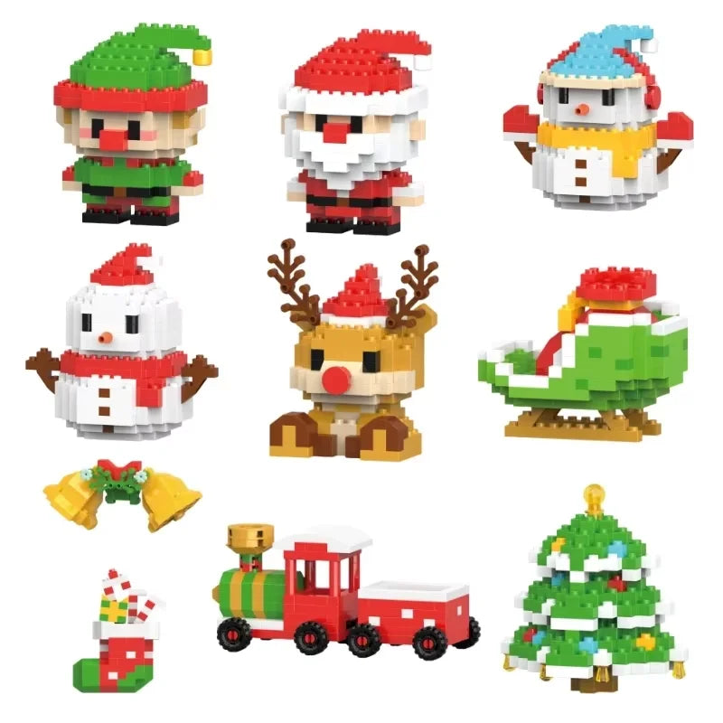 Christmas Micro Building Blocks Set – Santa, Reindeer & More
