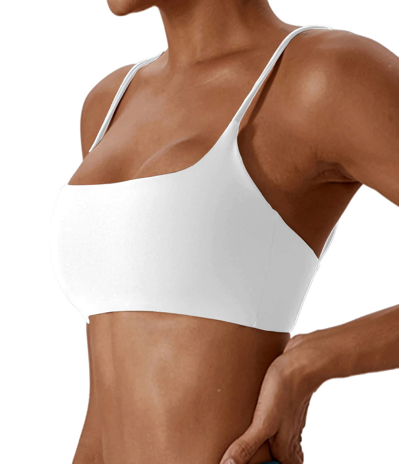 Women's Sports Bra – Nylon Cross Back with Removable Pads