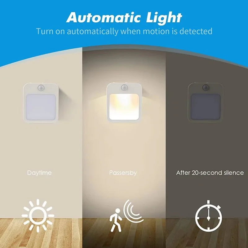 Motion Sensor Night Light – Plug-In LED with Adjustable Brightness