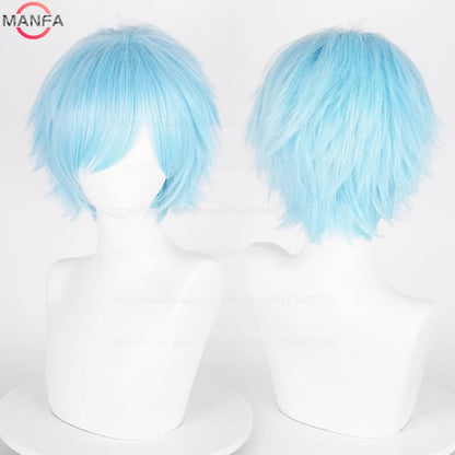Short Straight Anime Cosplay Wig 30cm Multi-Color Unisex
