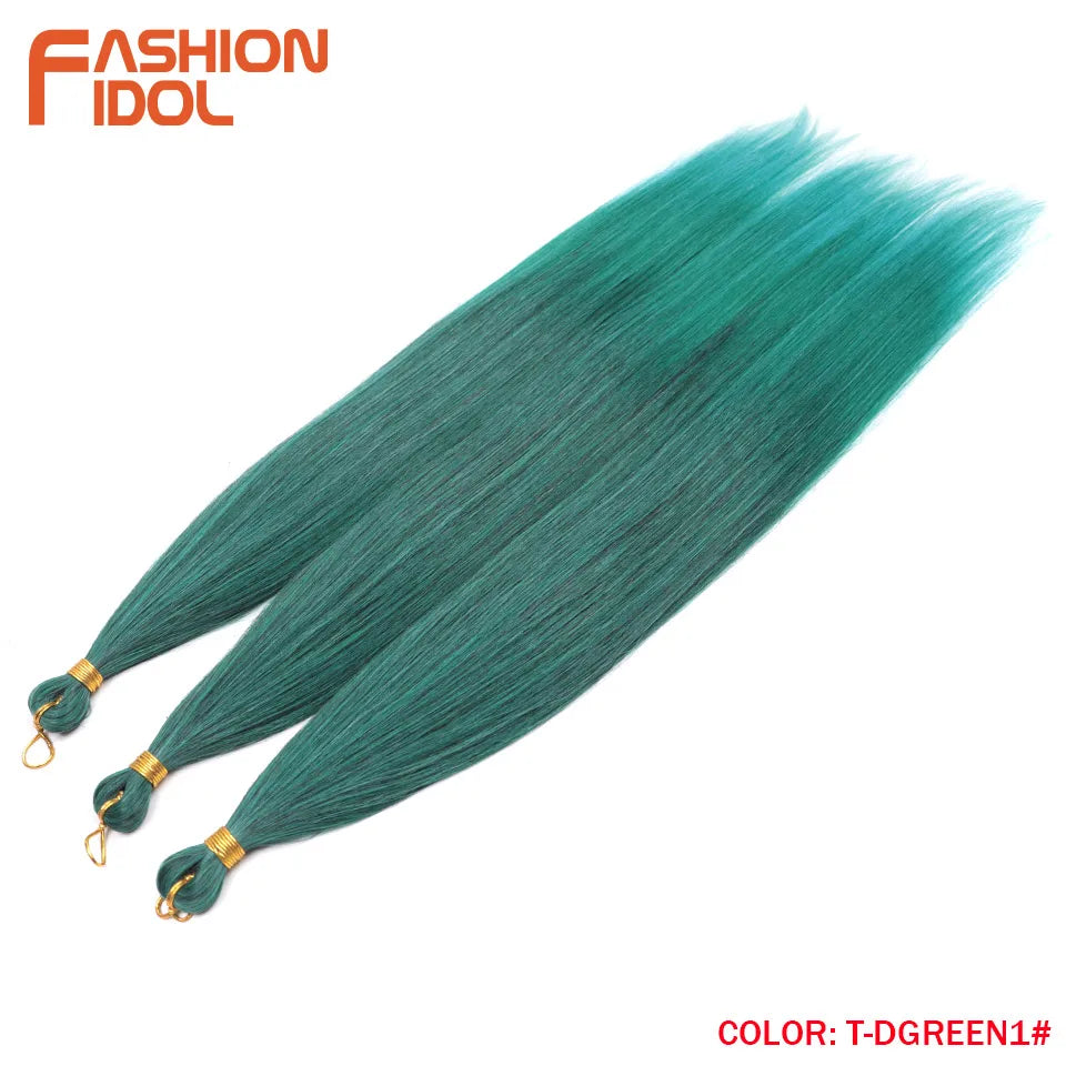 Straight Ponytail Crochet Braiding Hair 28 Inch 3 Packs Synthetic