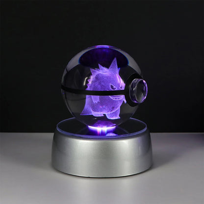 Pokémon Pikachu and Charizard 3D Crystal Poké Ball with LED Base