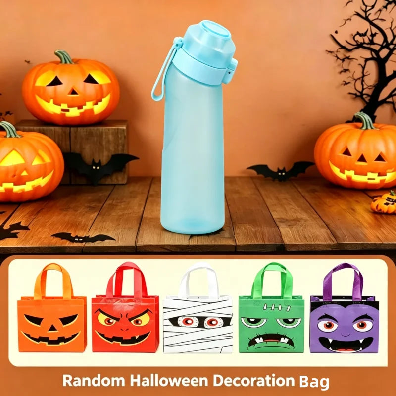 Air Flavored Water Bottle with Straw and Halloween Gift Bag